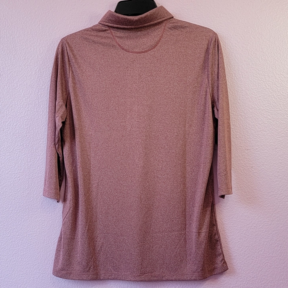Moheen 3/4 Sleeve V Neck Golf Shirts Moisture Wicking Performance Knit Tops /L. - Picture 4 of 10